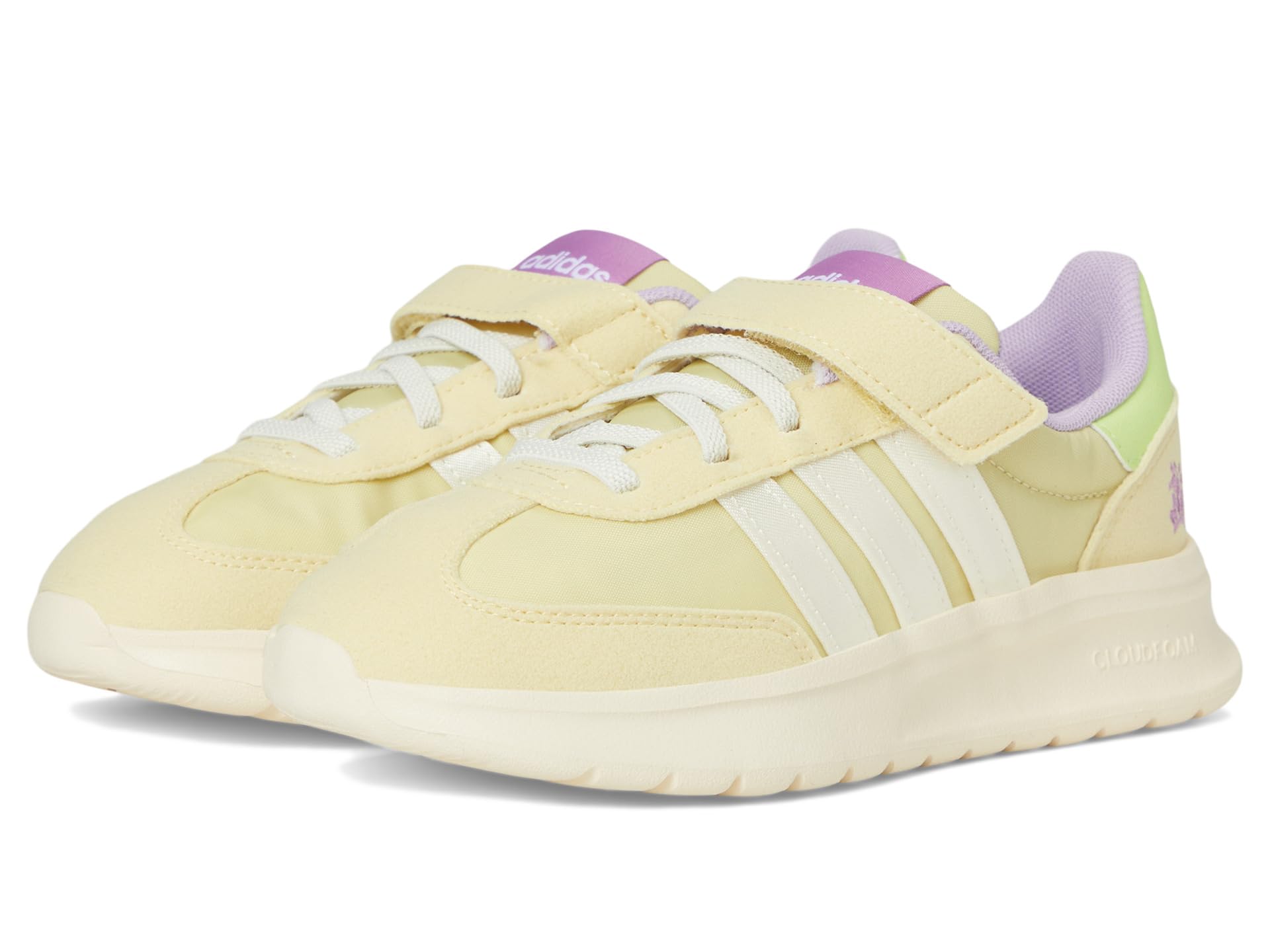 

Кроссовки Unisex adidas Kids Disney Run 70s 2.0 Elastic Lace & Strap Shoes, цвет Powder Yellow/Cream White/Powder Plum