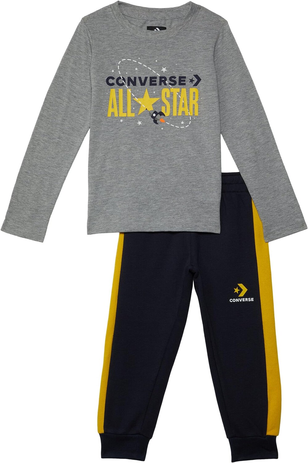 

Детский набор Converse All Star Metallic Long Sleeve & Joggers, цвет Dark Grey Heather