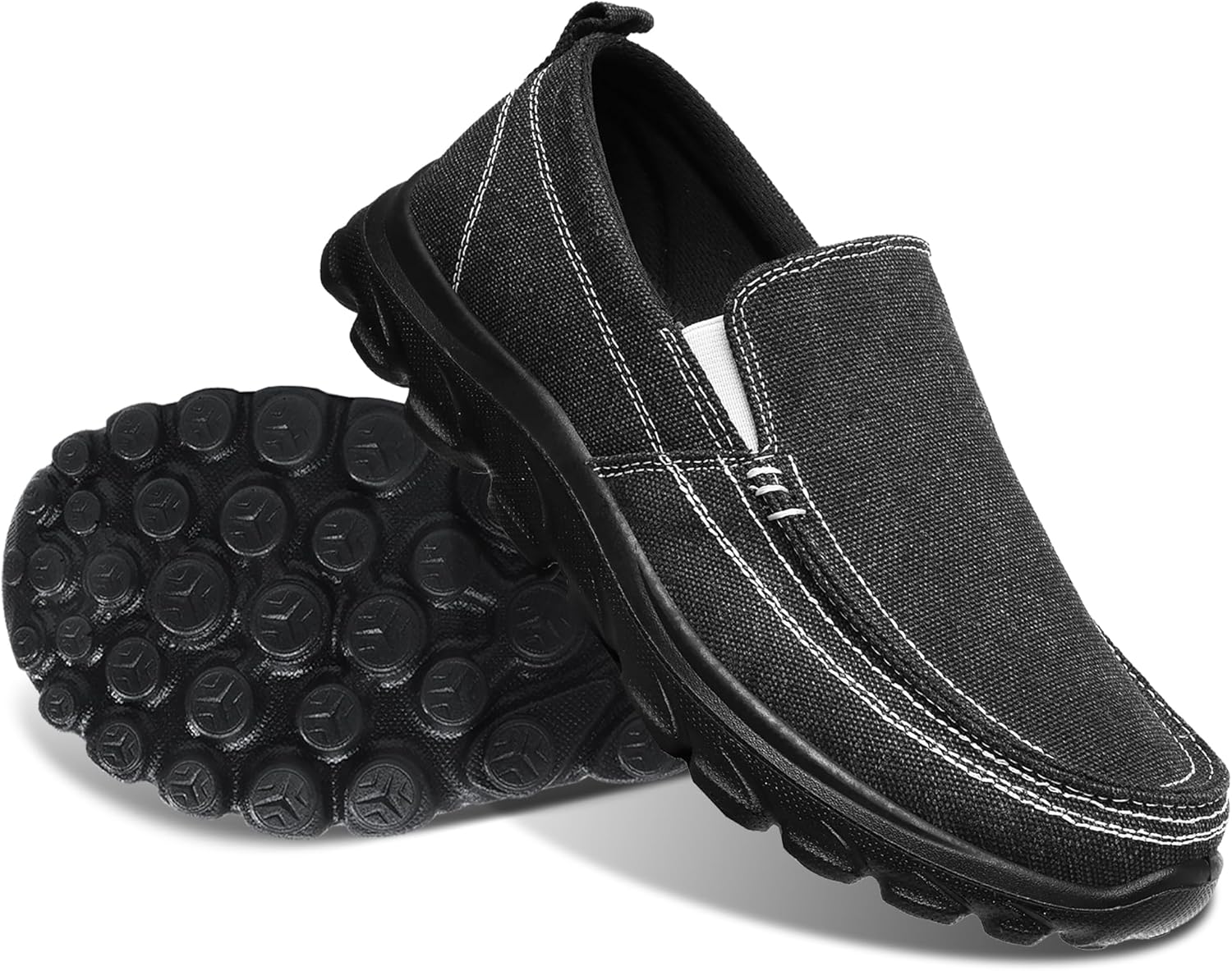 

Мужские повседневные мокасины на шнуровке и без застежки, машинная стирка, дышащие, из канвы, удобные и стильные летние лоферы, легкие прогулочные туфли, лодочные туфли Fuloris, черный