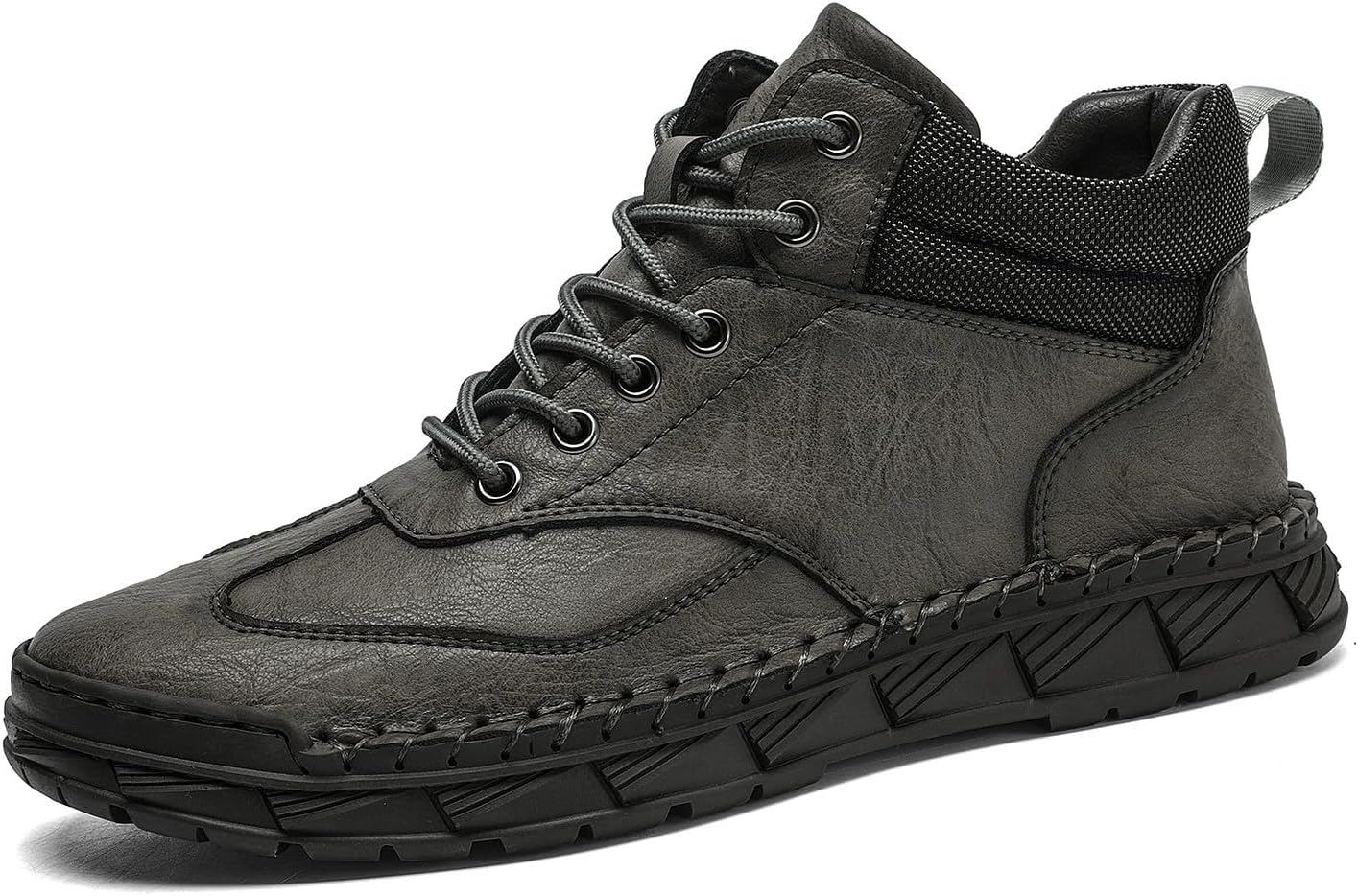 

Мужские ботинки Чукка на щиколотку из искусственной кожи, дышащие, с плоской подошвой, шнуровкой или без, водонепроницаемые, для прогулок на открытом воздухе и походов Xjypuu2, серый