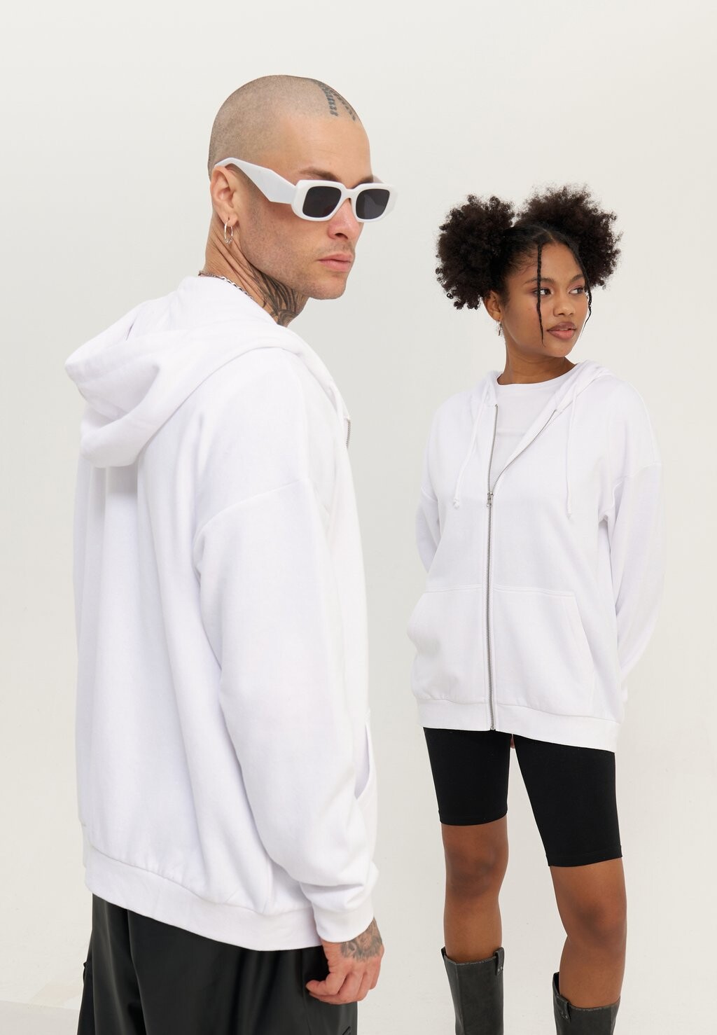 

Толстовка на молнии Unisex 2 Pack YOURTURN, цвет white/black