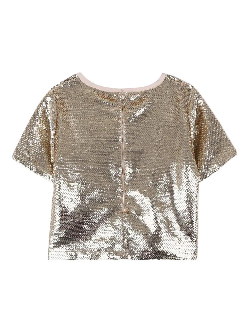 Укороченный топ с пайетками Michael Kors Kids, золотой — фото 2