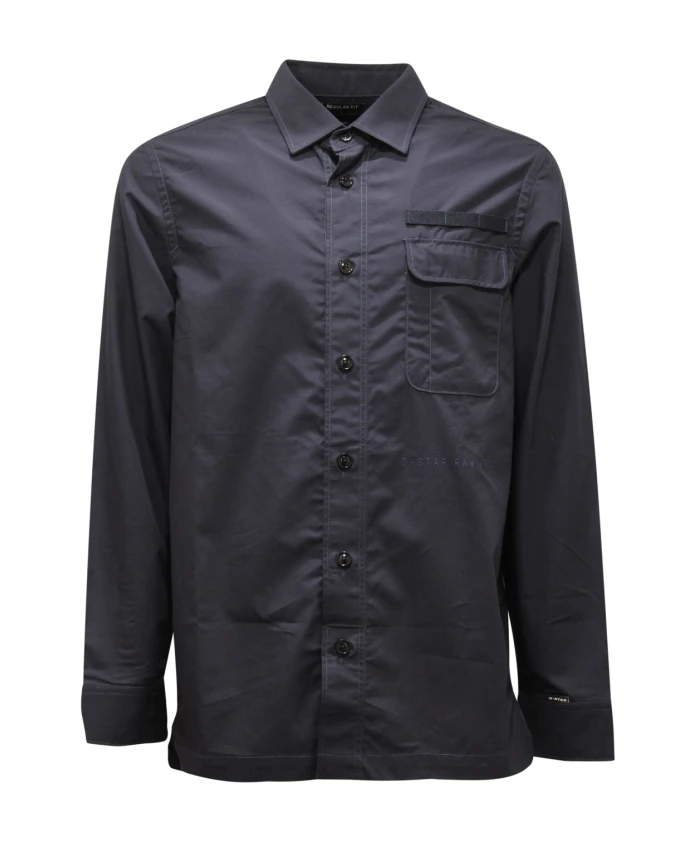 

Рубашка из синего хлопка стандартного кроя G-Star, синий