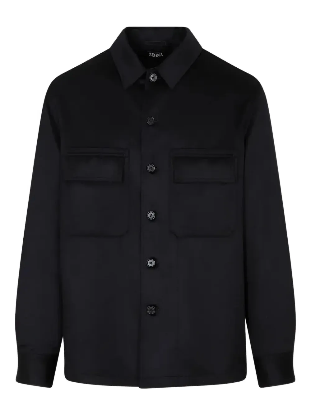 

Рубашка с карманом на пуговице Zegna, черный