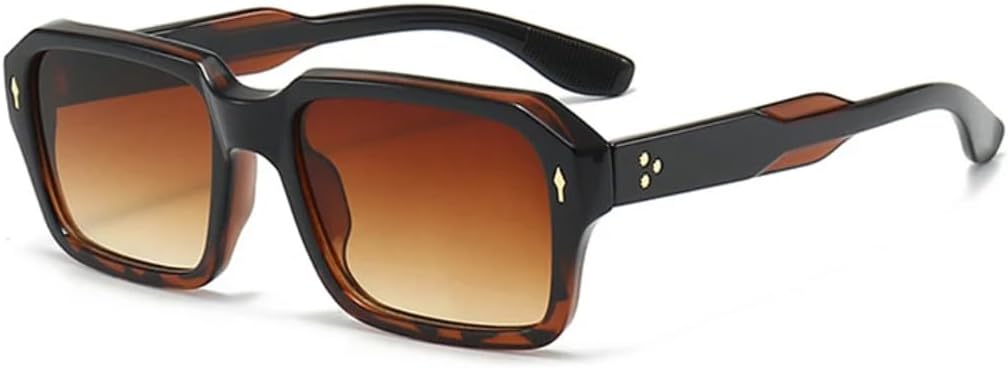 

Винтажные женские солнцезащитные очки в стиле панк с заклепками, модные, с прозрачными градиентными линзами, защита от УФ-излучения UV400. Мужские солнцезащитные очки UUPTTPL, Black Leopard Tea