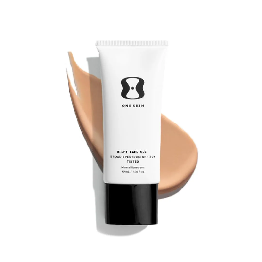 OneSkin FACE SPF OS-01 Peptide Broad Spectrum SPF 30+ минеральный солнцезащитный крем, Tinted