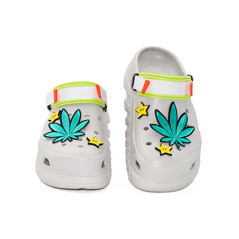 OUBT Тропические зеленые листья, Lucky Star Clogs мужские серо-зеленые — фото 4