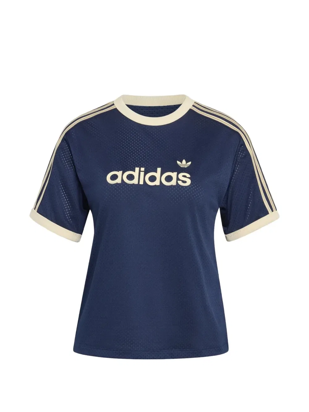 Футболка из сетчатой ткани с логотипом Adidas, синий