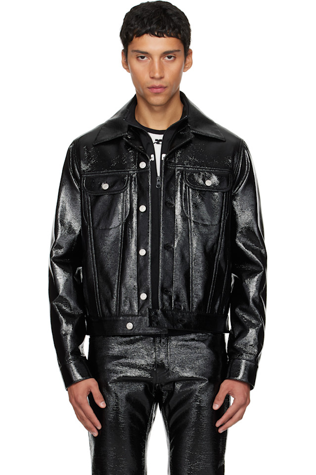 

Виниловая куртка дальнобойщика Courrèges, черный