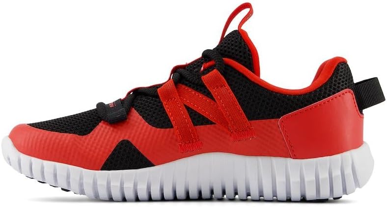 Кроссовки New Balance Kid's Playgruv V1 с эластичной шнуровкой, черный/красный — фото 2
