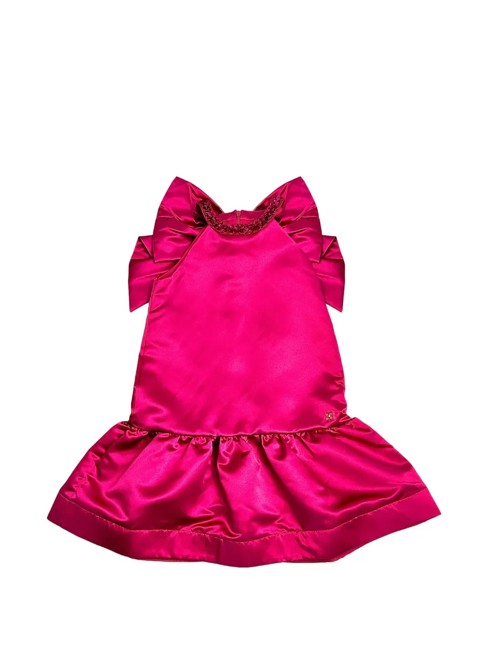 Платье с бантом и оборками Bcbg Kids, розовый