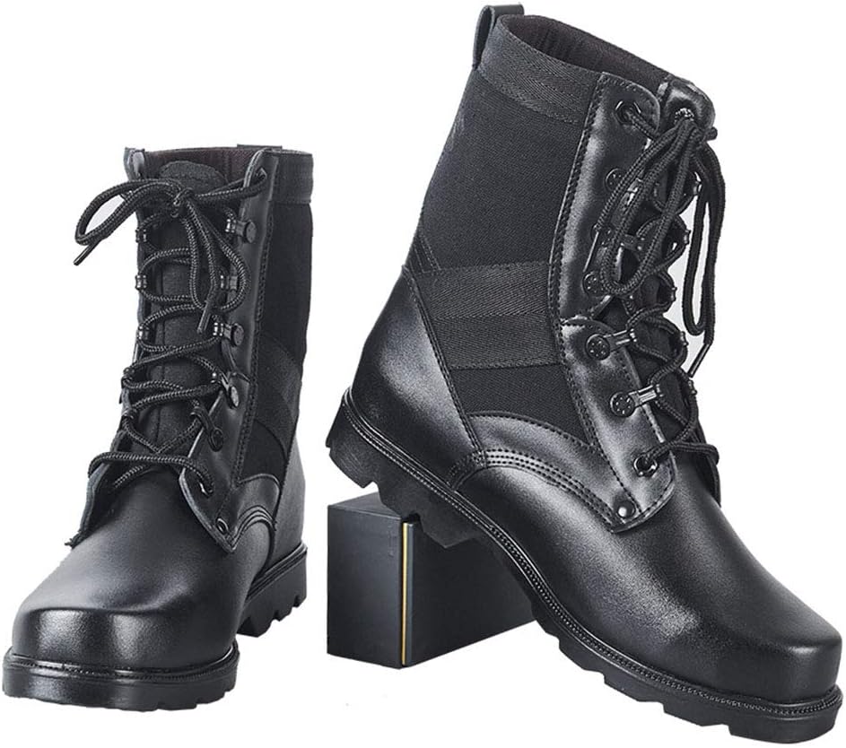 

Мужские военные боевые ботинки, высокие тактические ботинки для охранных сил, походные дышащие обувь, черные B-43/UK 8.5/US 9 Jlfzc