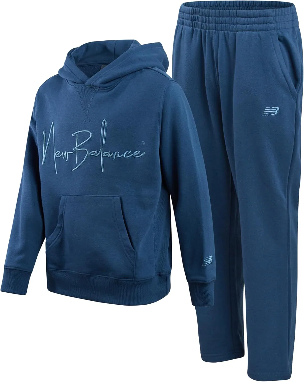 Детский спортивный костюм New Balance, 2 предмета: худи и джоггеры, Shoreline Blue