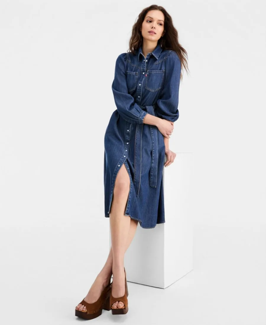 Женское платье с воротником-стойкой и длинными рукавами Levi's, Celestial — фото 3