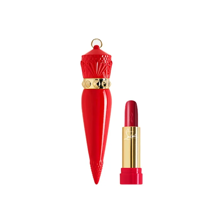 Christian Louboutin Помада для губ CL Queen's Scepter Radiant Custom с эффектом увеличения, сатиновый оттенок, увлажняющая, 3.8 г, 001G Rouge Louboutin Louboutin Red+Red Case 3.6