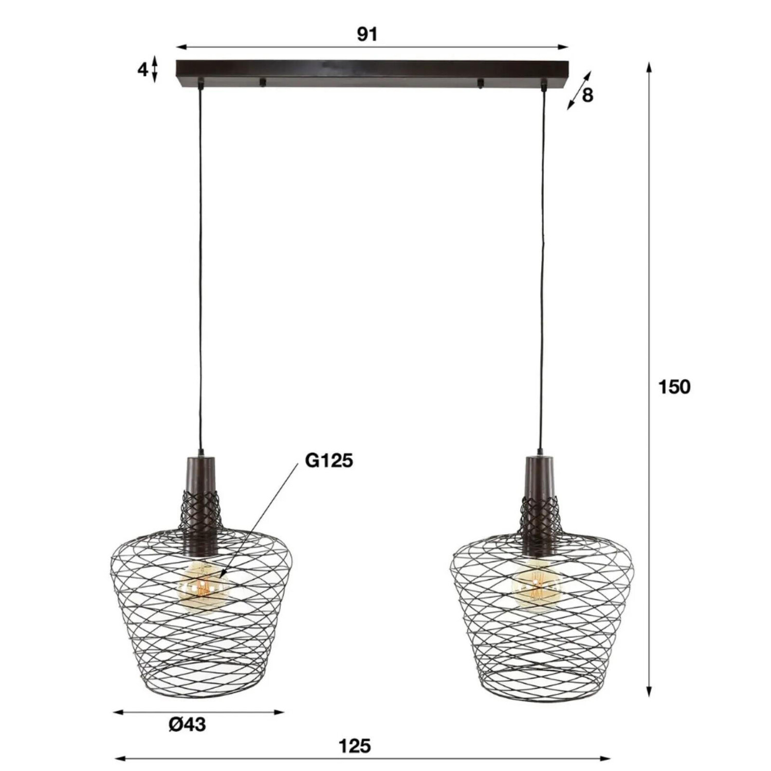 

Подвесной светильник famlights, 43x125x150 см, красновато-коричневый