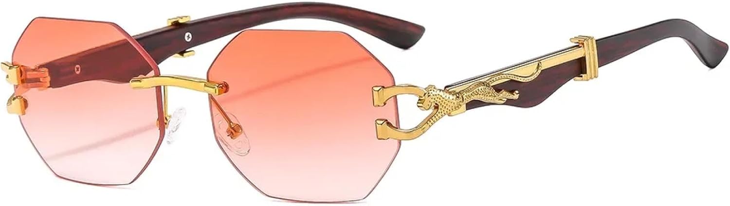 

Солнцезащитные очки с защитой от УФ-излучения UV400 | Без оправы, леопардовый принт, панк | Для женщин и мужчин, для занятий спортом на открытом воздухе и вождения DSVIGF, Pink