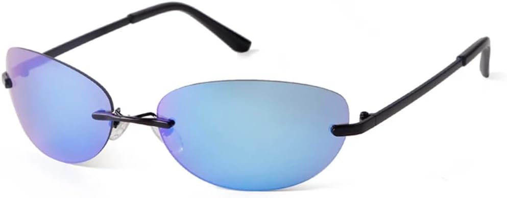 

Солнцезащитные очки с защитой UV400 | «Кошачий глаз», без оправы, серебристые линзы | для женщин и мужчин, для занятий спортом на открытом воздухе и вождения DSVIGF, 05