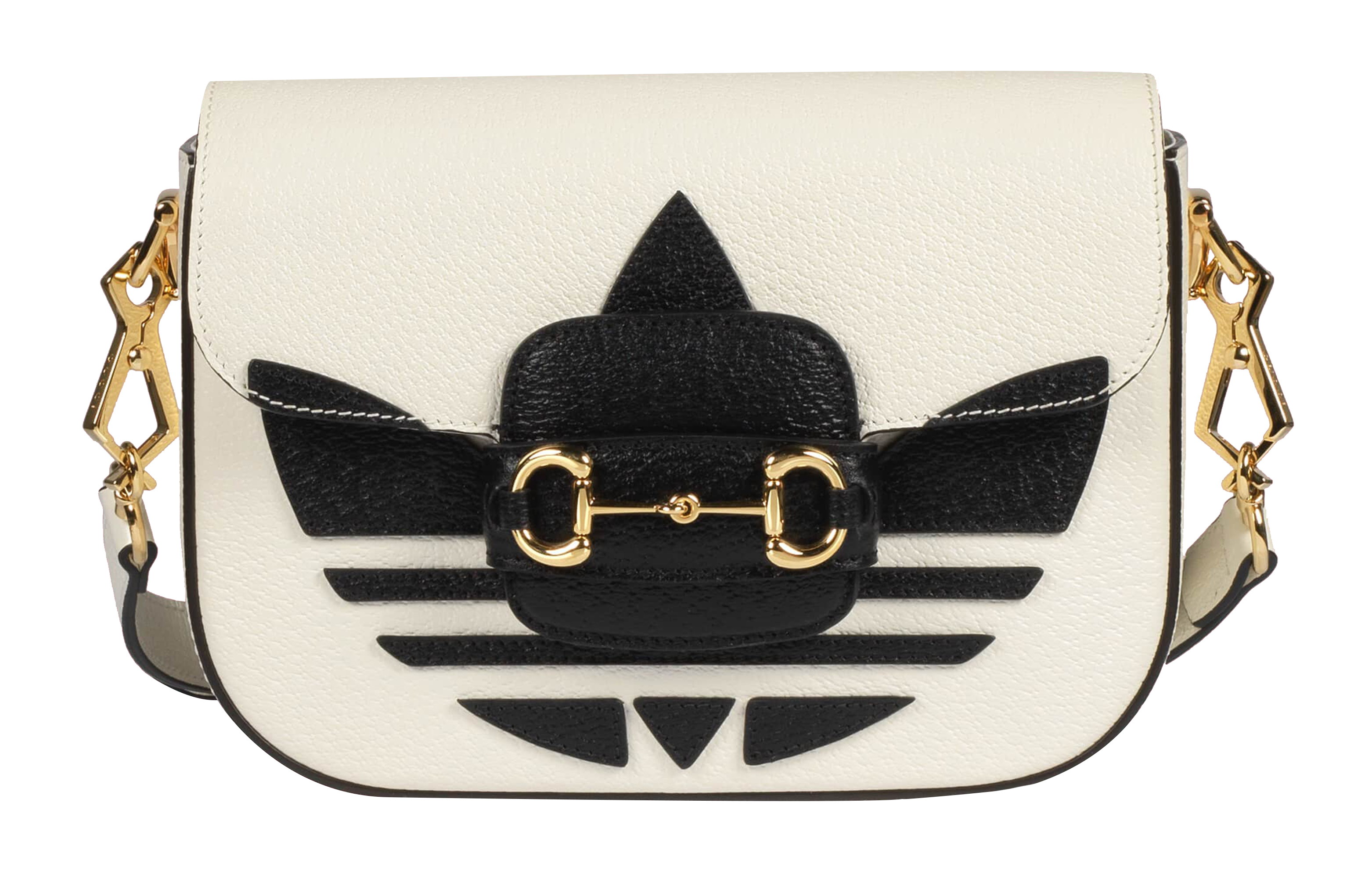 

GUCCI Сумка Horsebit 1955, кожаная, через плечо, мини, унисекс, белая, от Adidas Collaboration