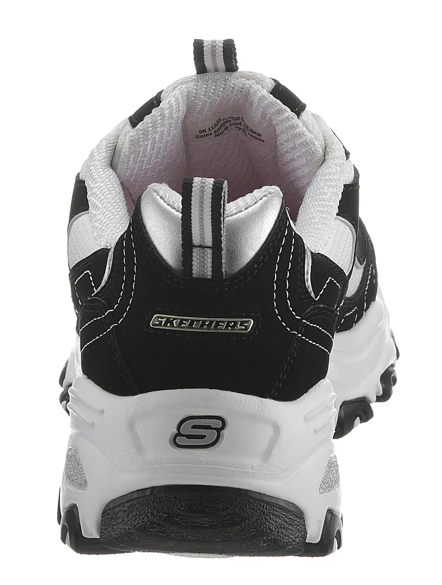 Кроссовки Skechers "D'Lites - Biggest Fan", модный массивный стиль, повседневная обувь, полуботинки, туфли на шнуровке, черно-белый — фото 2
