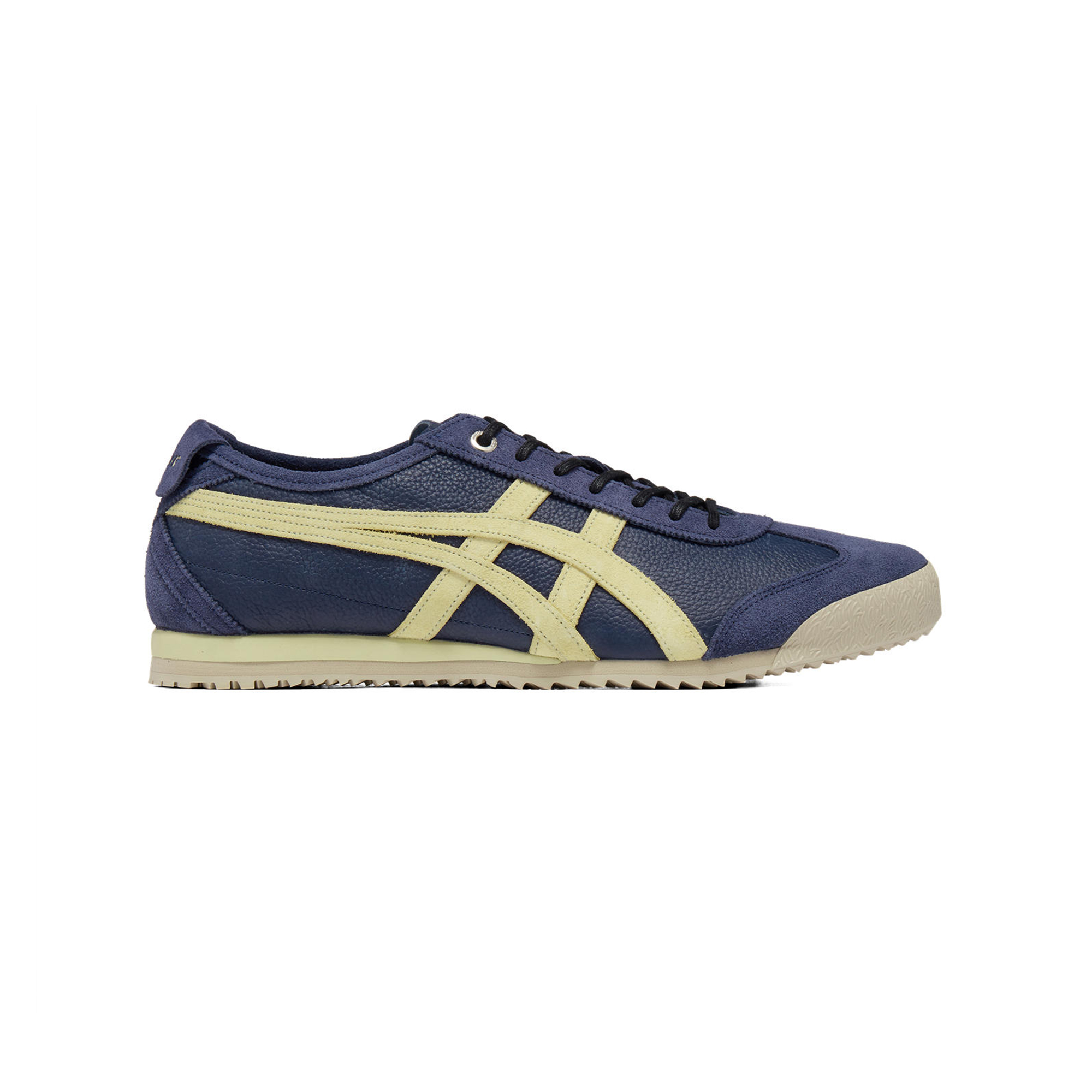 Mexico 66 SD VIN кожаные модные повседневные кроссовки unisex Onitsuka Tiger, темно-синий/светло-желтый — фото 3