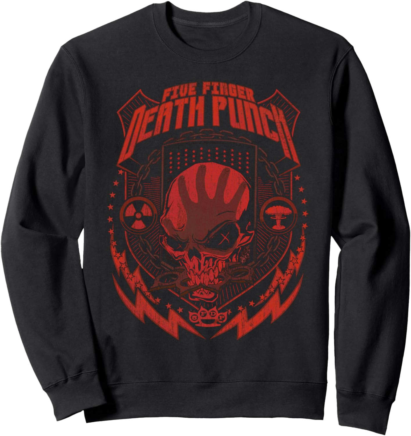 

Красная толстовка с надписью Ядерный щит, черная Five Finger Death Punch, Черный, Красная толстовка с надписью Ядерный щит, черная Five Finger Death Punch