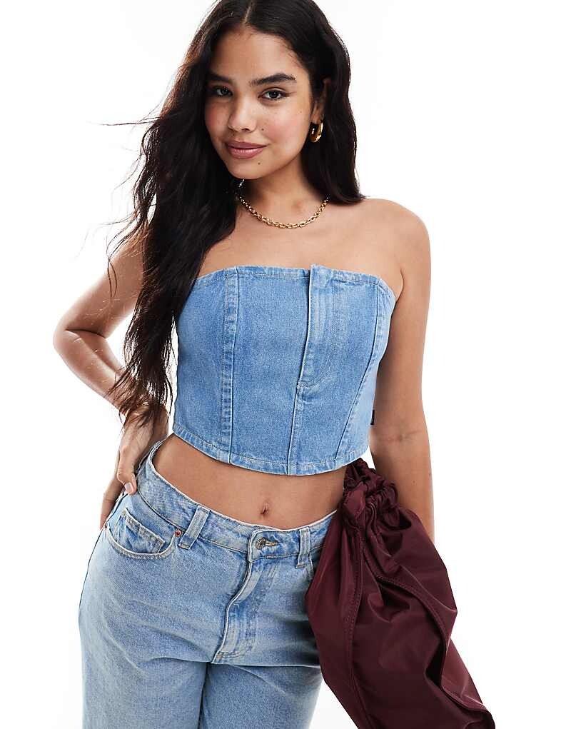 

Голубой джинсовый корсетный топ Wrangler