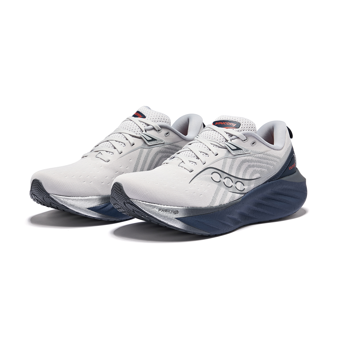 Saucony Триумф 22 Облачно-морской белый темно-синий, цвет White Dark Blue — фото 4