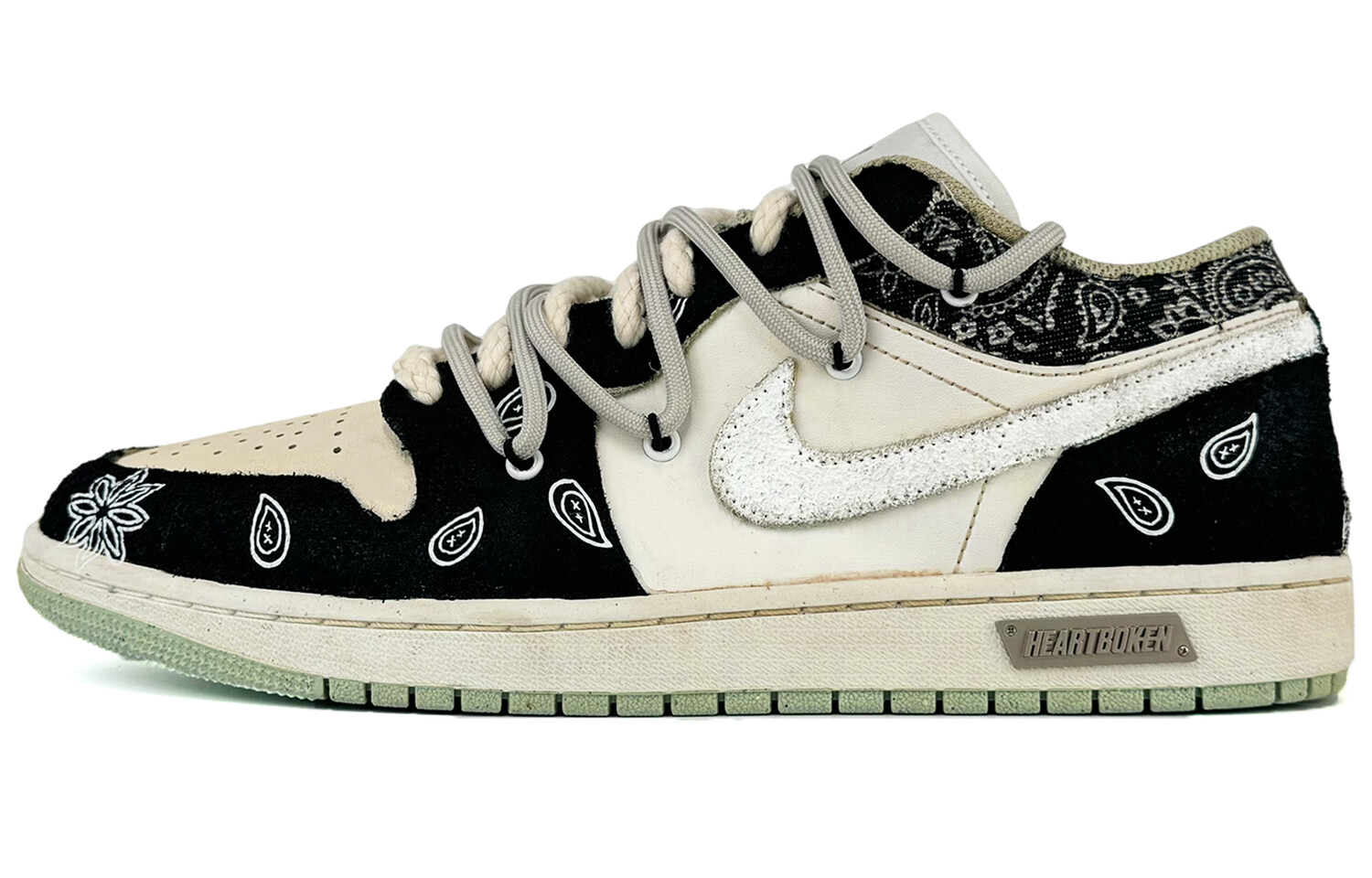 

Кроссовки Air Jordan 1 Vintage Basketball Shoes Men Low-top White, черный