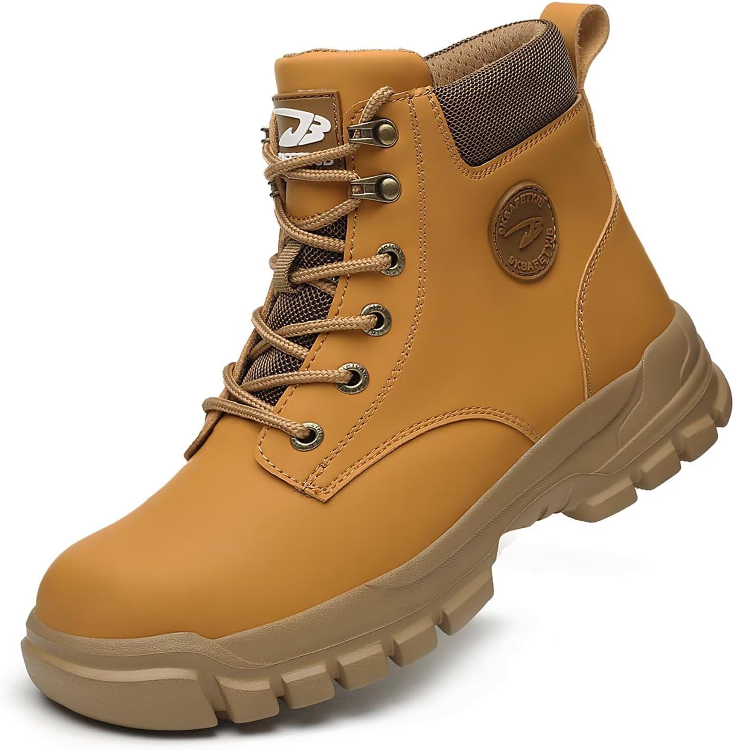 

Ботинки с металлическим носком для мужчин и женщин, легкие, удобные, водонепроницаемые, с композитным носком, противоскользящие, неразрушаемые, широкие защитные туфли Lioerdiwe, желтый