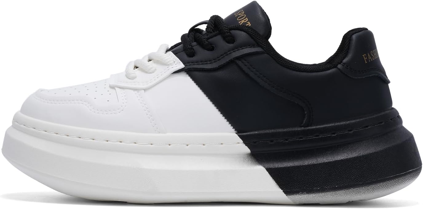 

Модные кроссовки двухцветные, белые с черным, красным и серым, с платформенной подошвой, спортивного стиля Generic