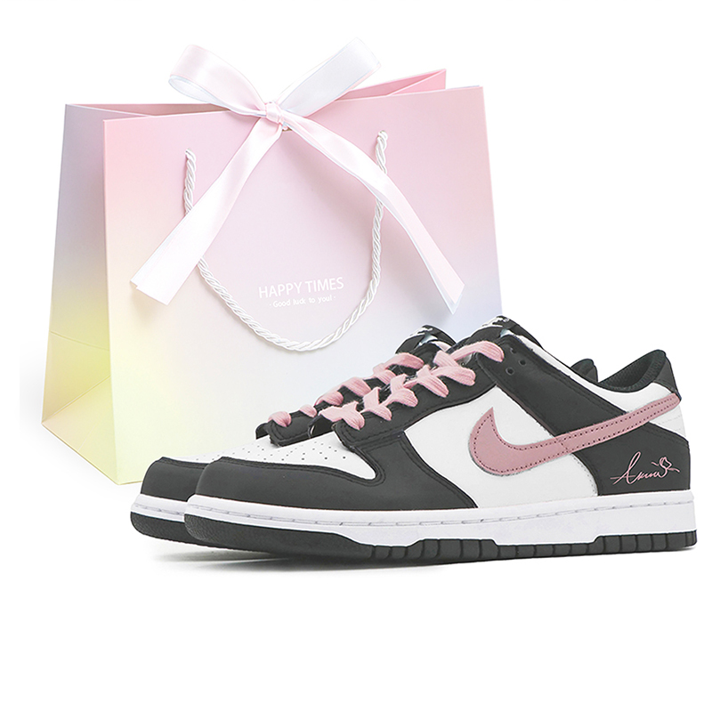 

Nike Кроссовки dunk low 'black' нескользящие амортизирующие низкие детские для скейтбординга черные розовые подростковые