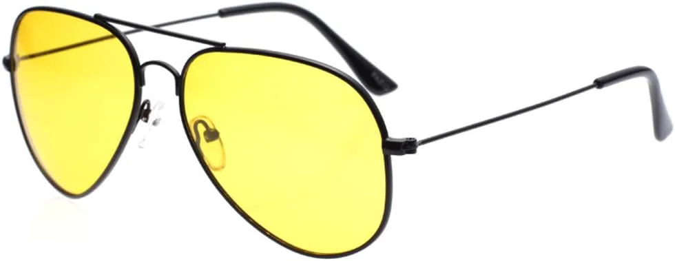 

Солнцезащитные очки-авиаторы Outray для мужчин и женщин, поляризованные, с металлической оправой, для вождения, защита от УФ-излучения 400, Black Frame/Yellow Lens