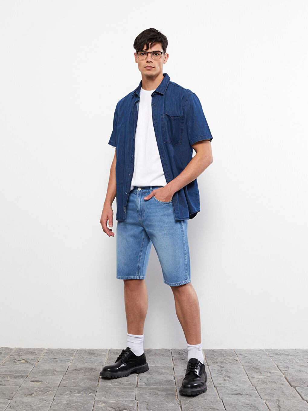 

Мужские джинсовые шорты стандартного кроя LCW Jeans, открытое индиго родео