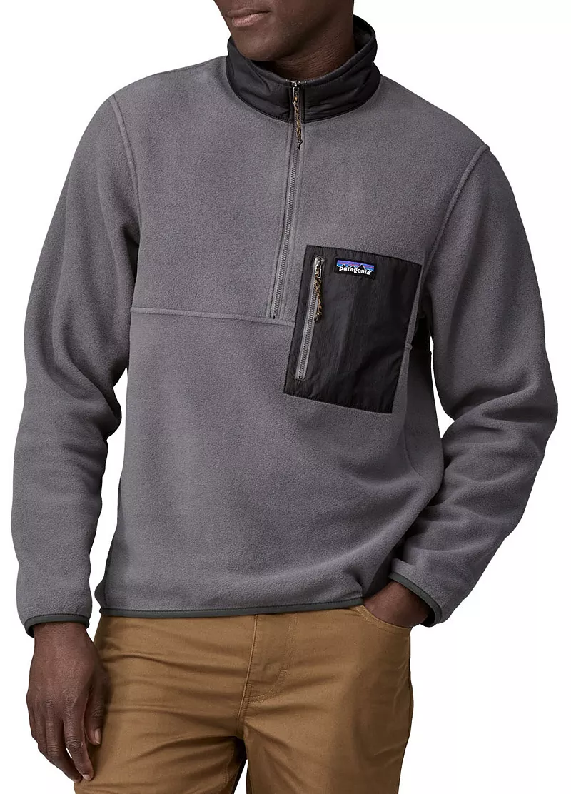 

Мужской флисовый пуловер Patagonia Microdini с молнией 1/2, цвет Noble Grey