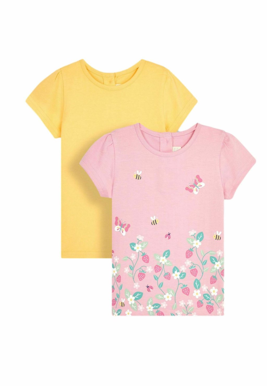 

Футболка с принтом 2-PACK JoJo Maman Bébé, цвет pink strawberry garden & yellow