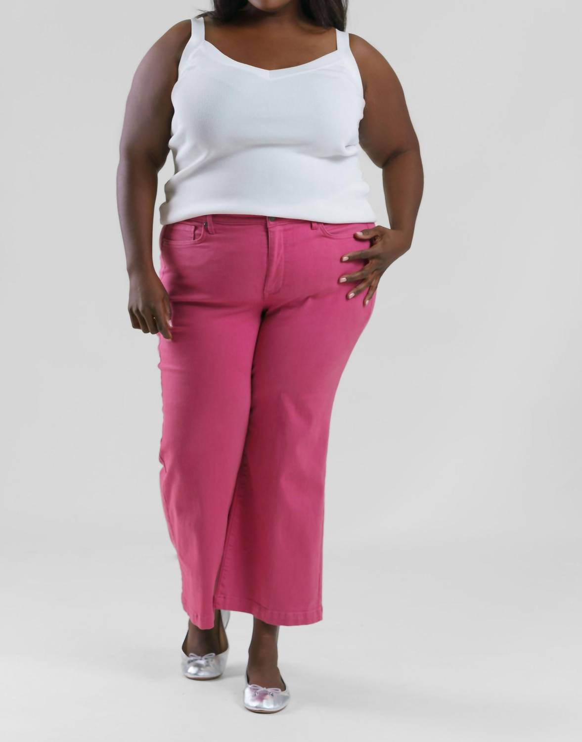 

Тереза Джинсы с широкими штанинами до щиколотки в оттенке розовый сланец NYDJ