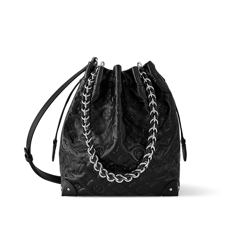 

LOUIS VUITTON Сумка-ведро из овчины NOETrunk, сумка через плечо, женская, черного цвета, небольшого размера