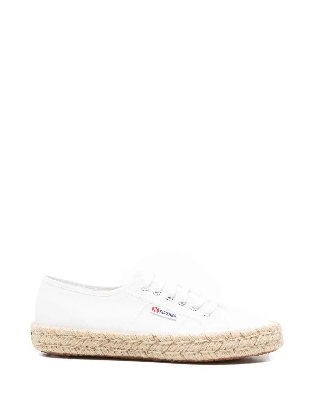 Кроссовки на шнуровке с плетеной подошвой Superga, белый