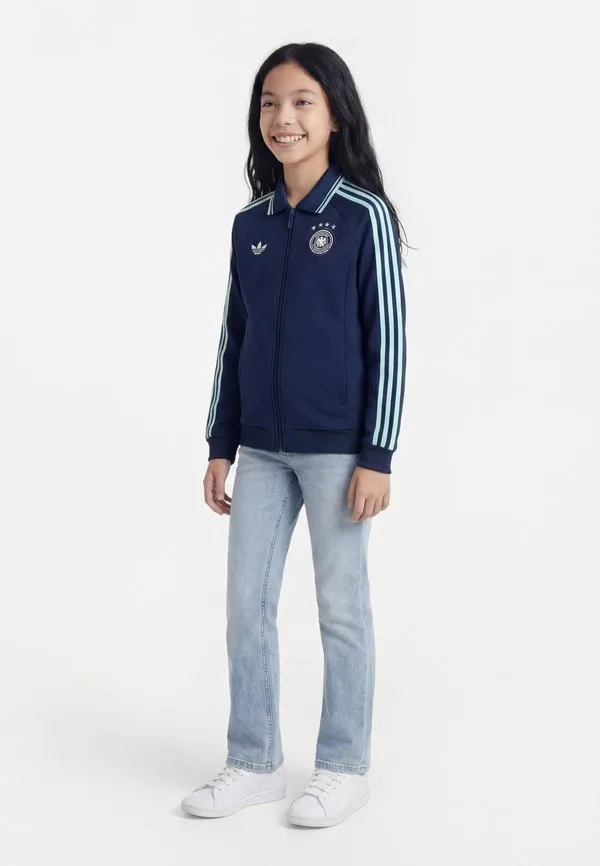 Детская толстовка на молнии с гимном германии для выездных матчей Adidas Originals, Collegiate Navy