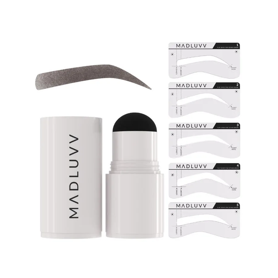 Набор штампов для бровей Madluvv Ladies 1 унция Темно-коричневый Подарочный набор Макияж 632726057503
