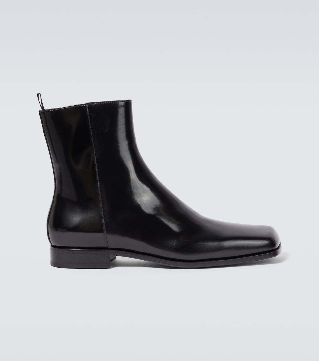 

Кожаные ботинки до щиколотки Prada, черный