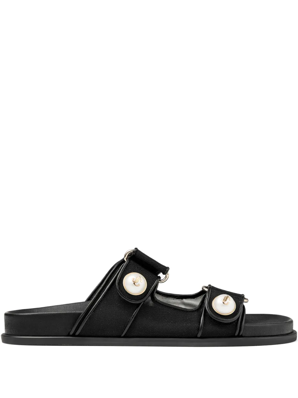 Сандалии Fayence с искусственным жемчугом JIMMY CHOO, черный