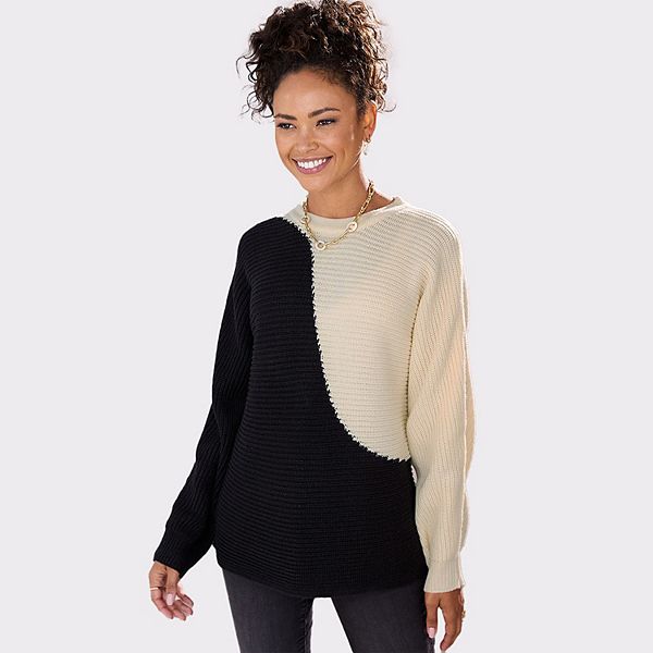 

Женский свитер с цветными блоками Lascana, Beige And Black