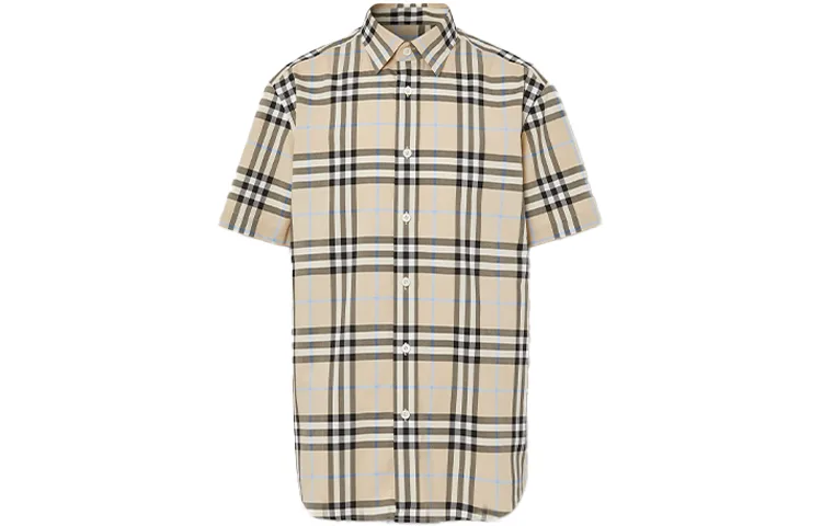 Рубашка мужская Burberry, Новый китайский стиль, светло-миндальный