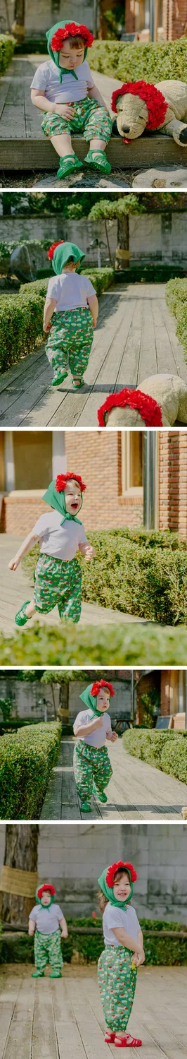 Детские шорты Flower Party зелёные от Littletini — фото 3