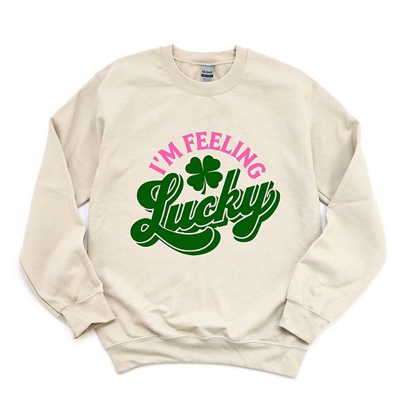 

I'm feeling lucky colorful - женский графический свитшот Simply Sage Market, Dust, Зеленый, I'm feeling lucky colorful - женский графический свитшот Simply Sage Market, Dust