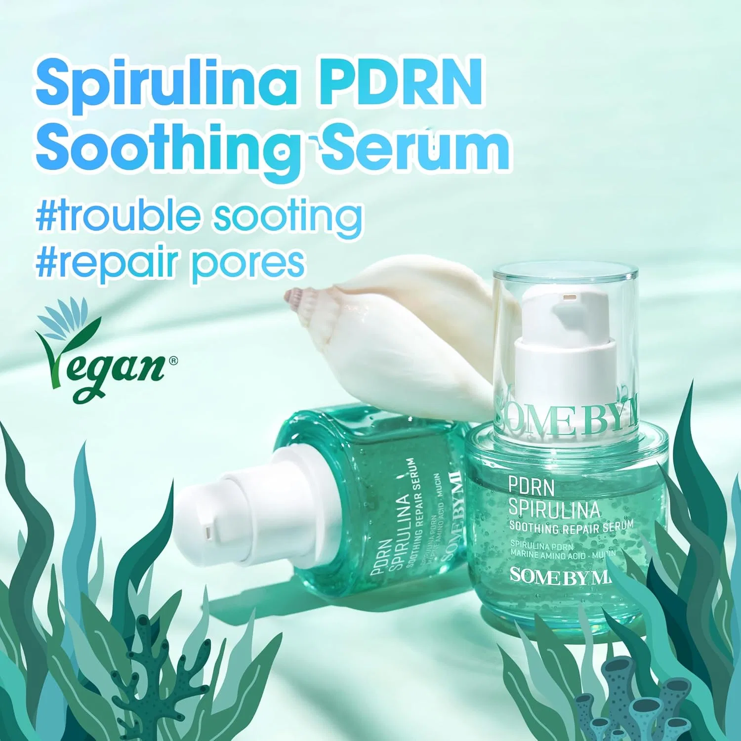 Сыворотка Some By Mi — Веганская для лица «PDRN Spirulina Soothing Repair Serum» от — фото 2