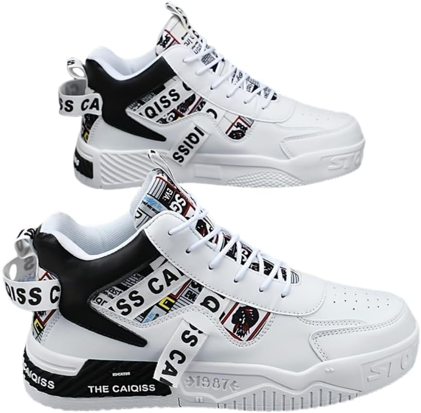 

Мужские кроссовки HCHCTRY с высокой посадкой для скейтбординга, дышащие и комфортные, противоскользящие, амортизирующие, для повседневной носки, черный