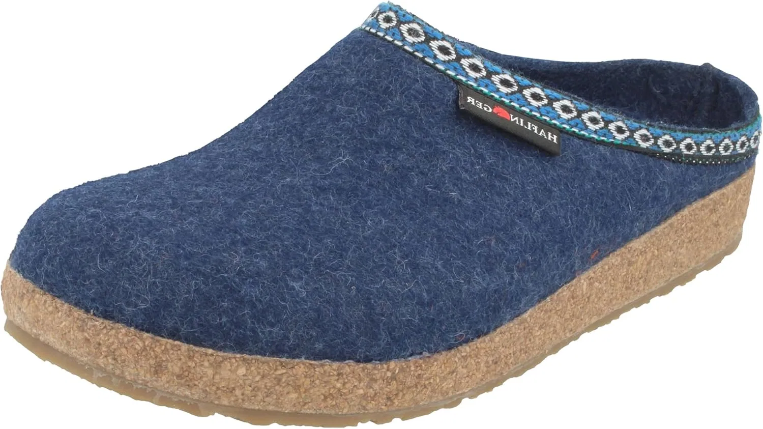 Тапочки HAFLINGER Grizzly Franzl 711001, женские и мужские, войлочные, с ацтекским узором, Blue
